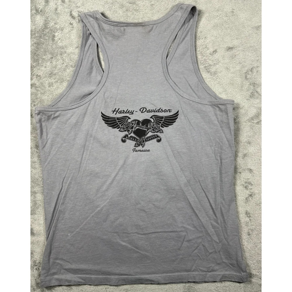 Harley-Davidson Snake Graphic Tank Top Women M Gray Racerback Biker Top 2010 VTG - Picture 7 of 8
